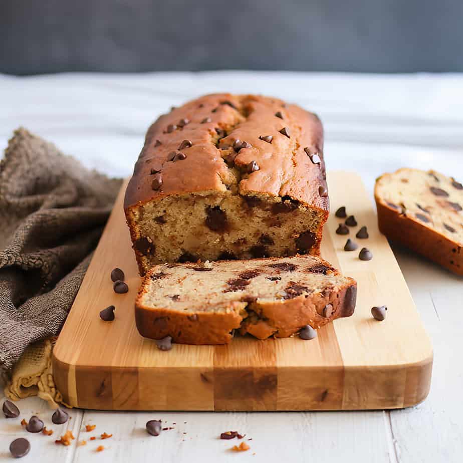 Peanut Butter Chocolate Chip Banana Bread (Zoomed Out)