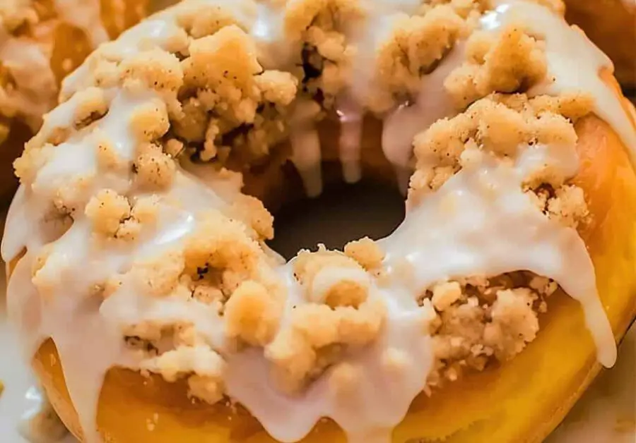 Pumpkin Glazed Donuts with Crumble Topping