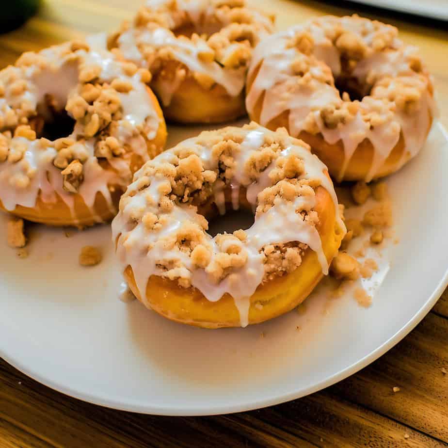 Pumpkin Glazed Donuts with Crumble Topping (Zoomed Out)