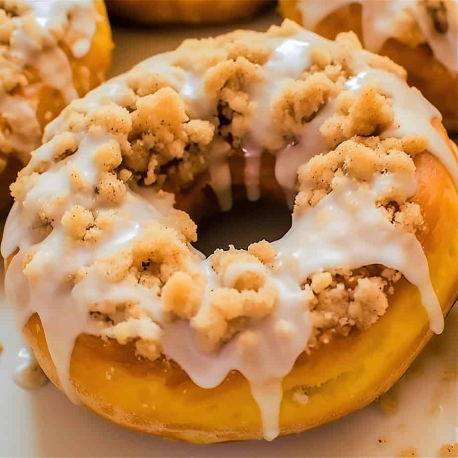 Pumpkin Glazed Donuts with Crumble Topping