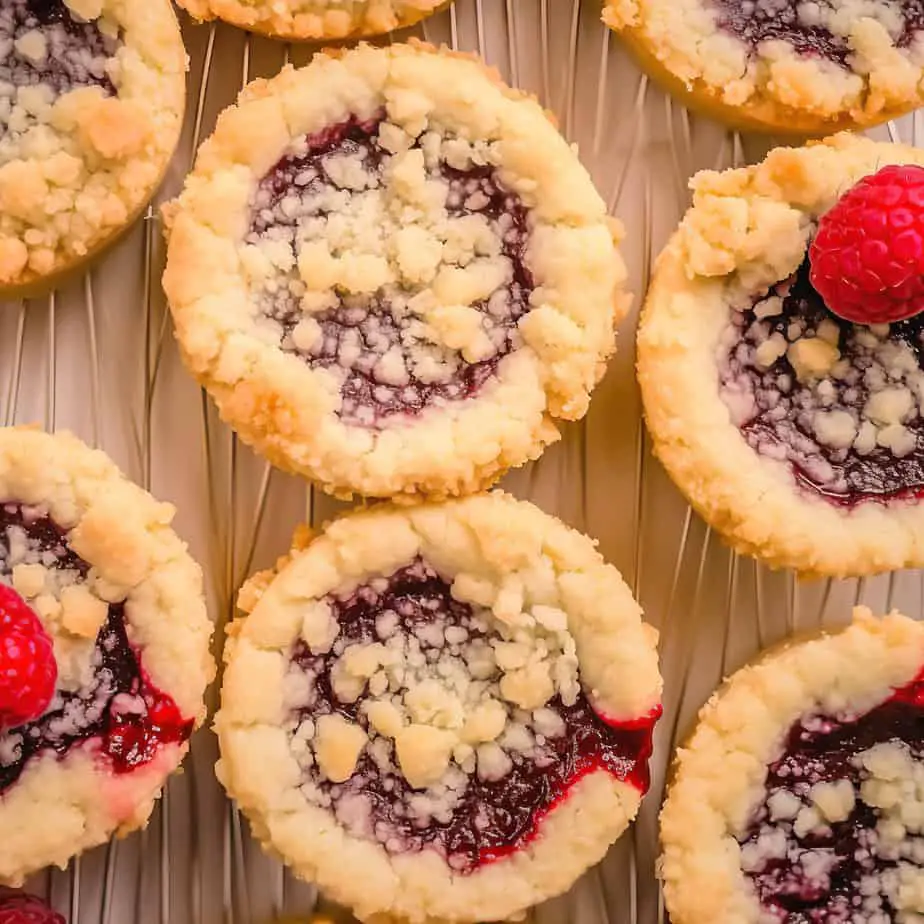 Raspberry Crumble Cookies (Overhead)